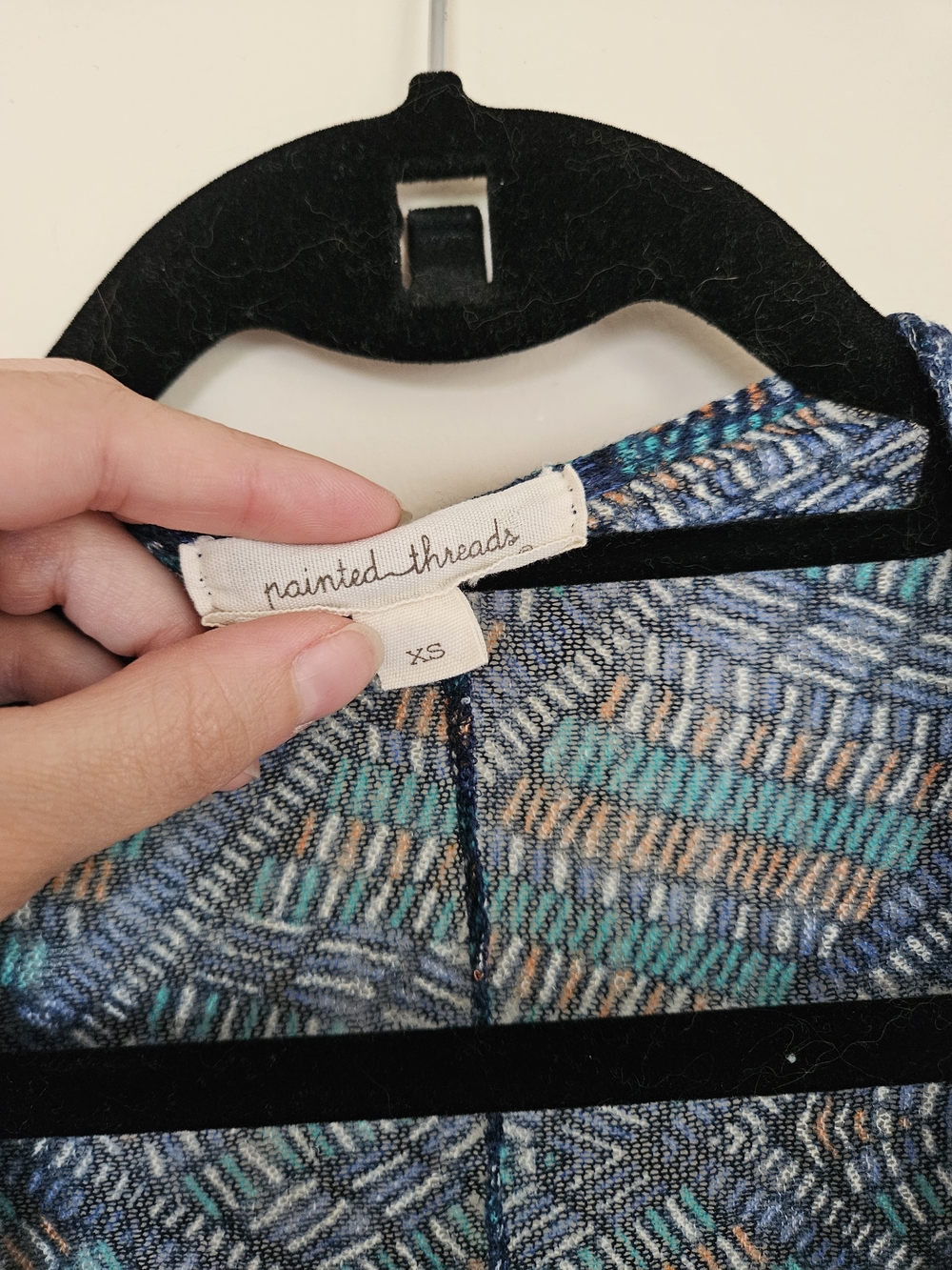 painted threads Blue Patterned Open Front Cardigan - Picture 2 of 3